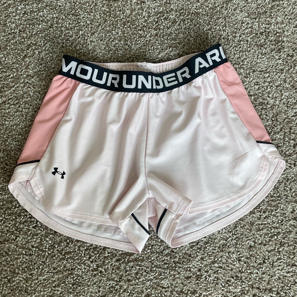 Under Armour Women's Athletic Shorts in Two-Tone Pink and Black
